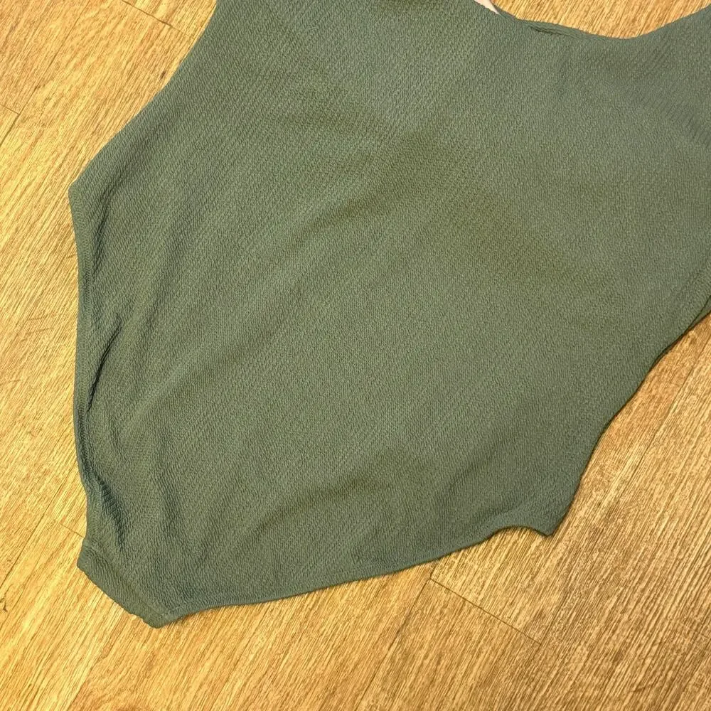 J. Crew Green Textured One-Shoulder One-Piece Size 22